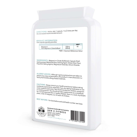 Gen X Fitness - Magnesium Citrate 500mg 120 Capsules