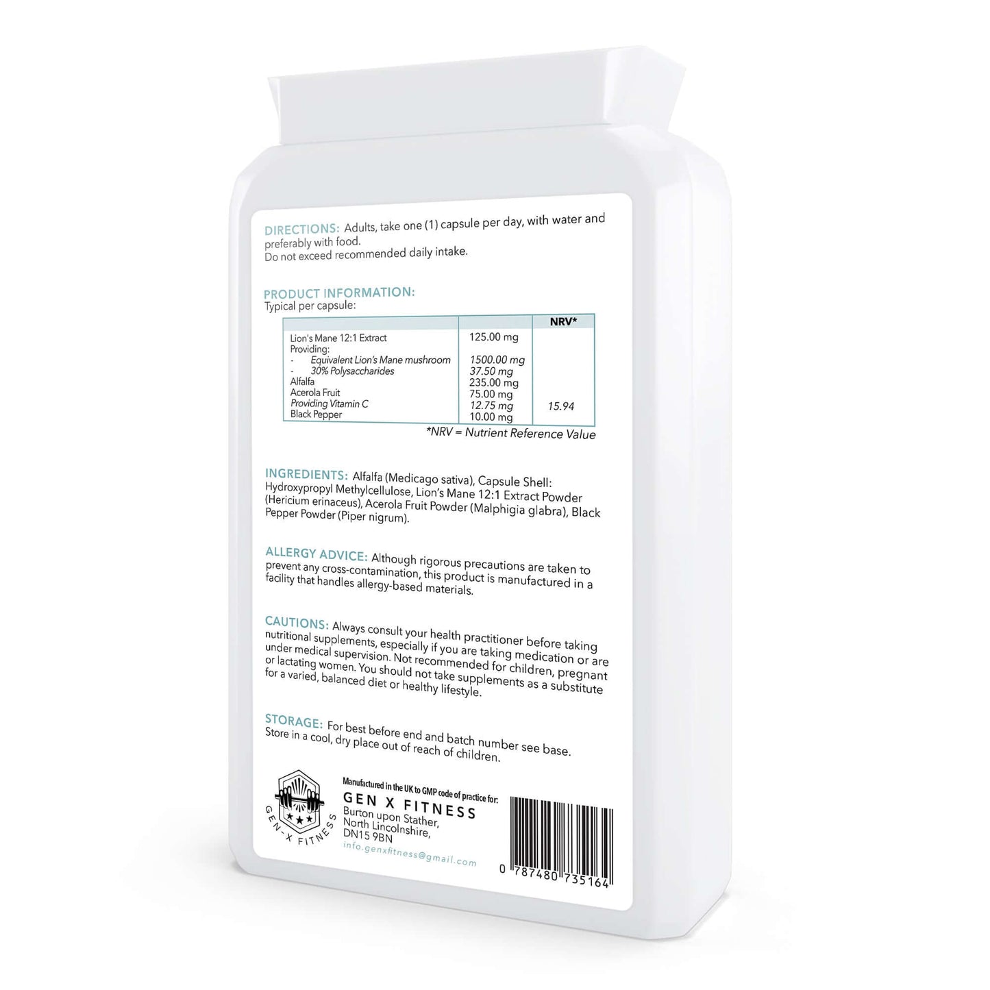 Organic Lion's Mane Extract Ultra - 120 Capsules