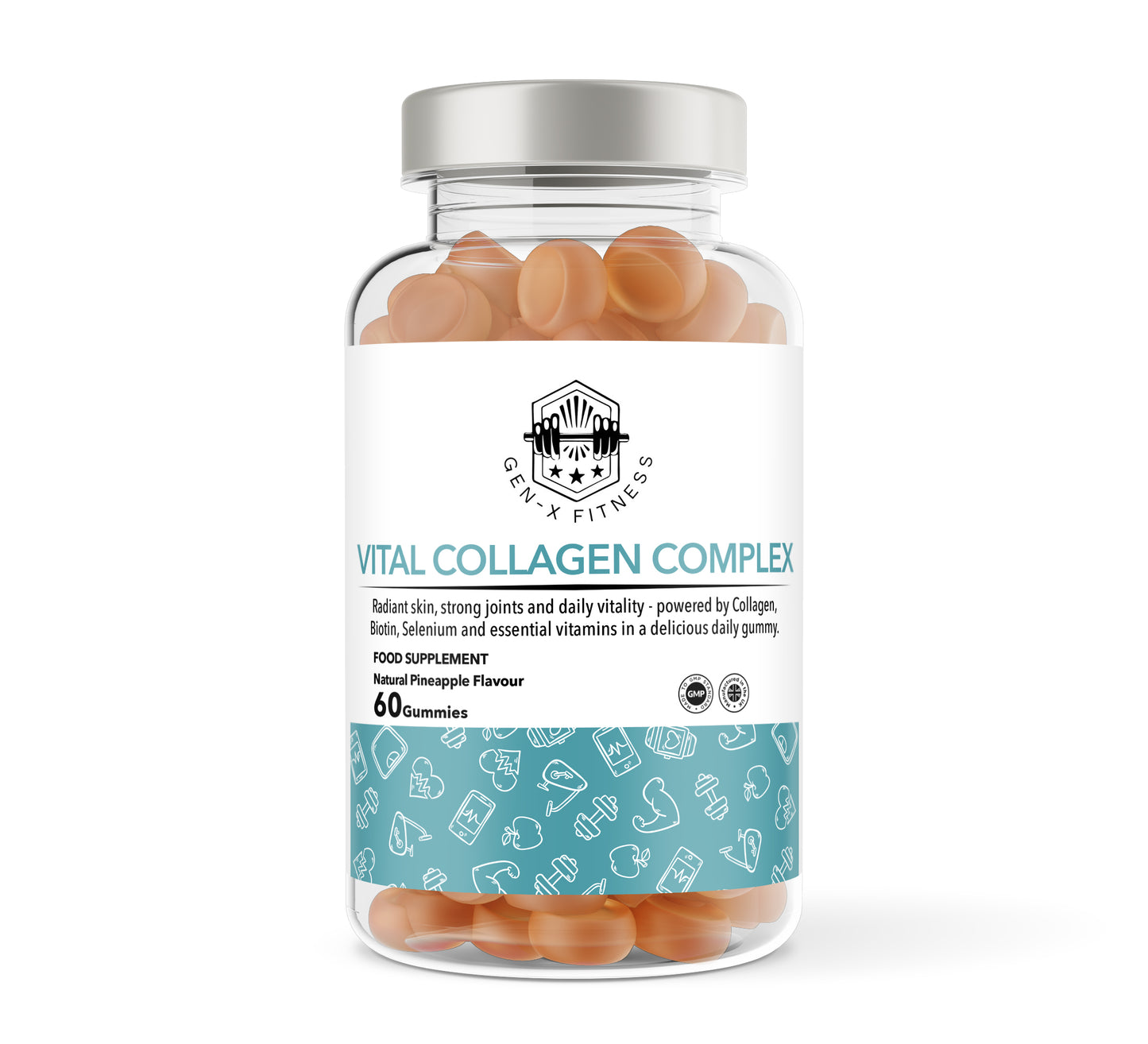 Vital Collagen Gummies - 60 Pineapple Flavour Gummies - 2 months supply